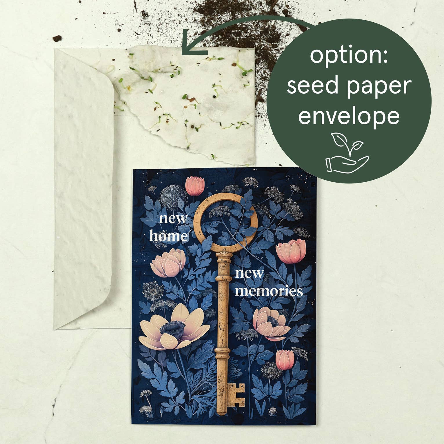 Botanopia - gifts , decor and cards for plant lovers - Ny bostad, nya minnen | Inflyttningskort | Nytt hus-kort: Kraft paper