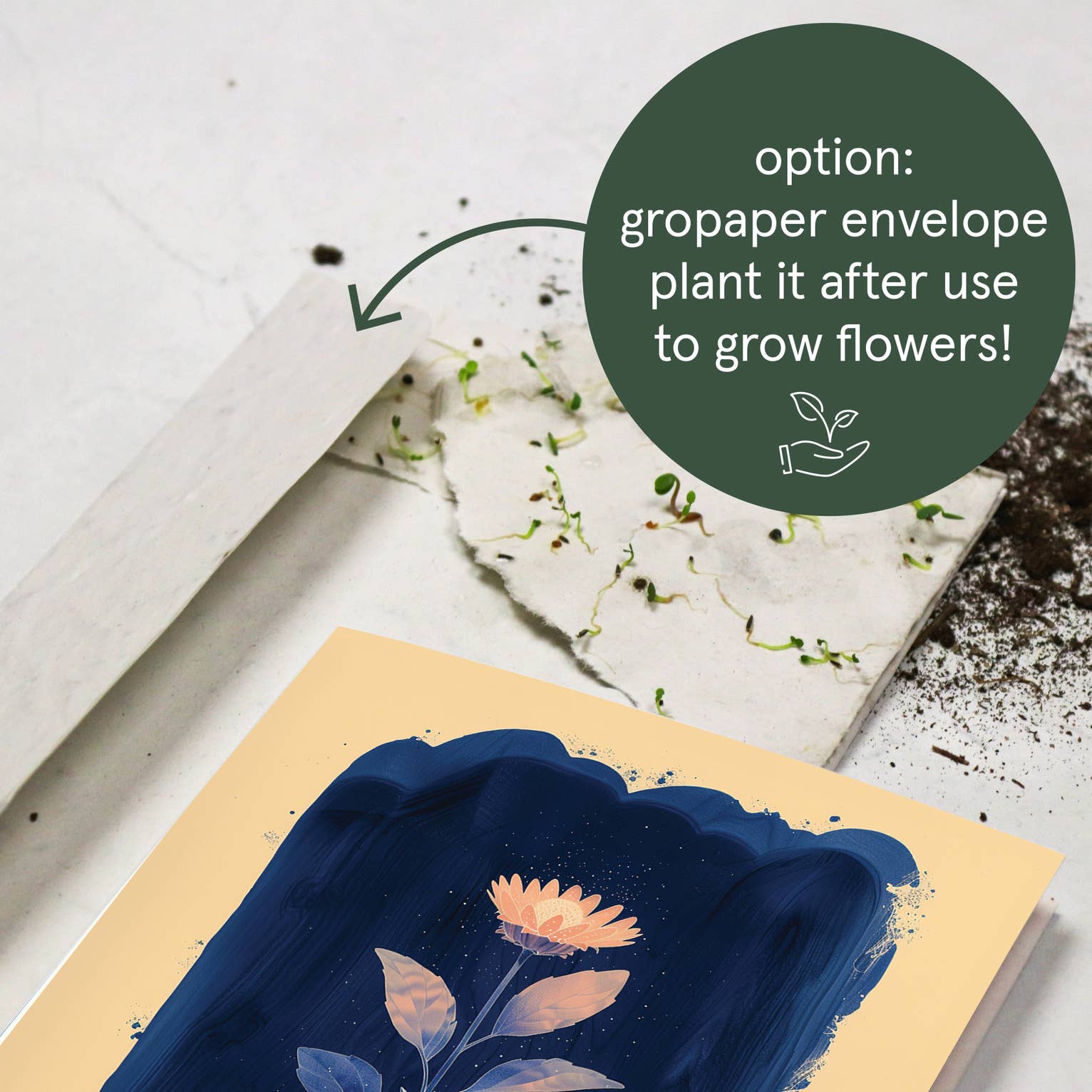 Vykort "Thanks for help me growing".